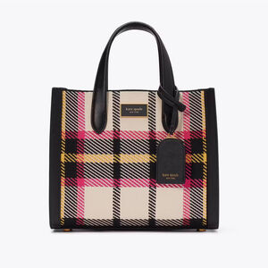 NWT Kate Spade New York Manhattan Museum Plaid Knit Jacquard Small Tote $348